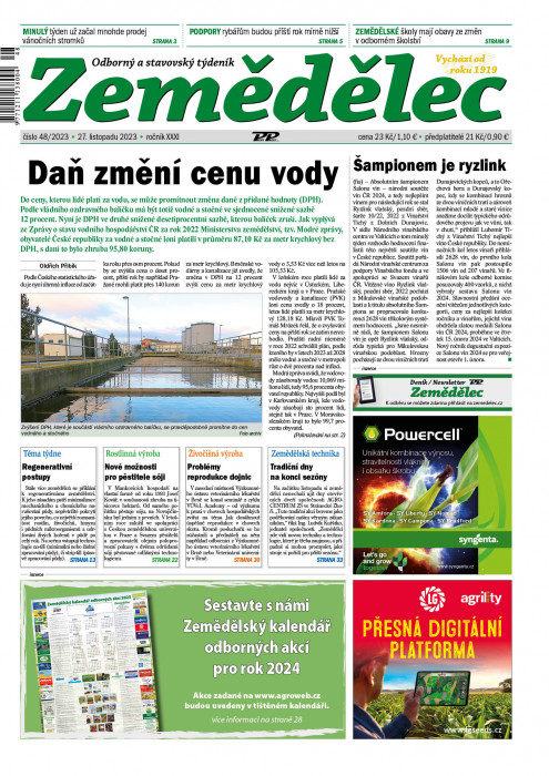 Obálka titulu Zemědělec - vydání č. 48/2023