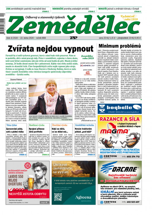 Obálka titulu Zemědělec - vydání č. 4/2024