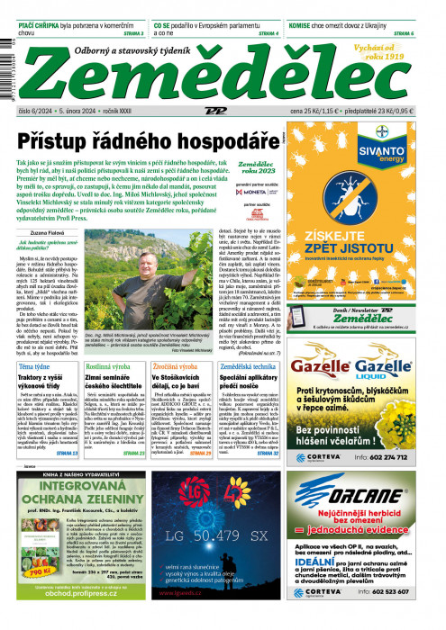 Obálka titulu Zemědělec - vydání č. 6/2024