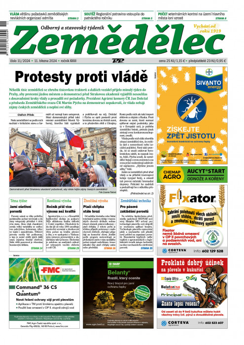 Obálka titulu Zemědělec - vydání č. 11/2024