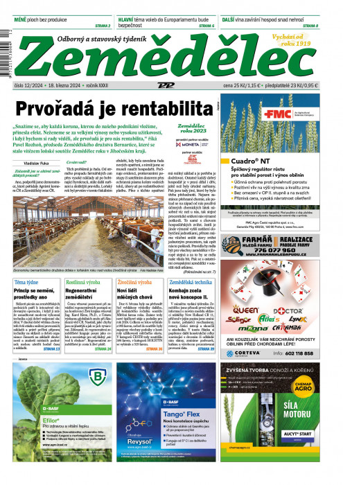 Obálka titulu Zemědělec - vydání č. 12/2024