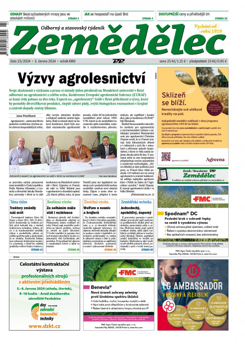 Obálka titulu Zemědělec - vydání č. 23/2024
