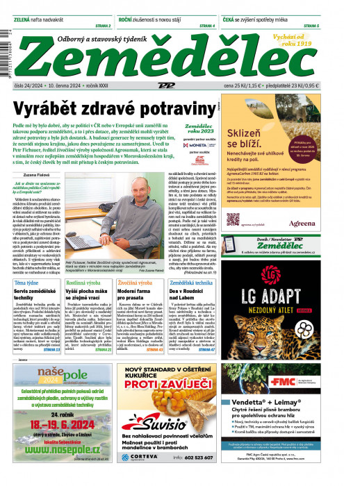 Obálka titulu Zemědělec - vydání č. 24/2024
