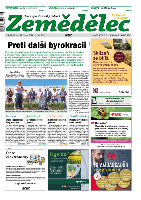 Obálka titulu Zemědělec - vydání č. 26/2024