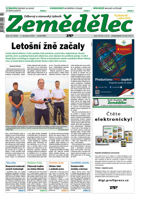 Obálka titulu Zemědělec - vydání č. 27/2024