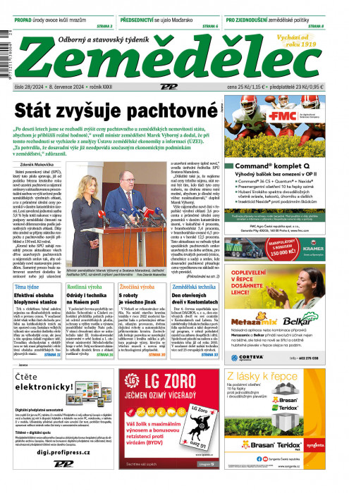 Obálka titulu Zemědělec - vydání č. 28/2024
