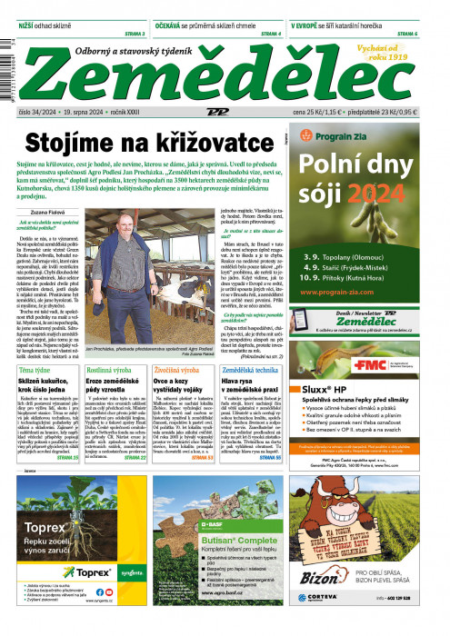 Obálka titulu Zemědělec - vydání č. 34/2024