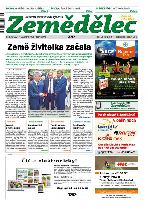 Obálka titulu Zemědělec - vydání č. 35/2024