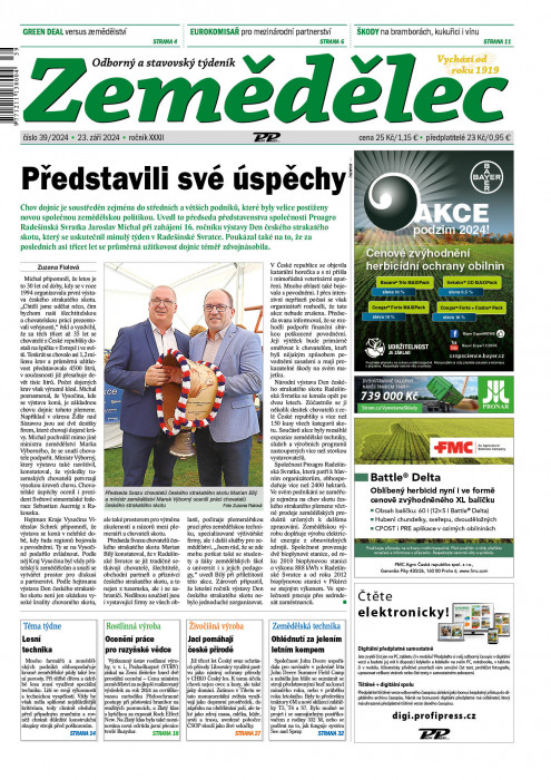 Obálka titulu Zemědělec - vydání č. 39/2024