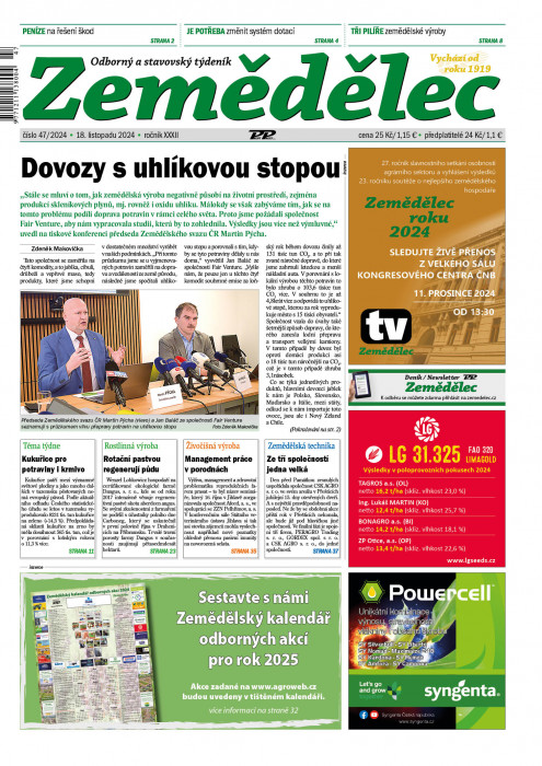 Obálka titulu Zemědělec - vydání č. 47/2024