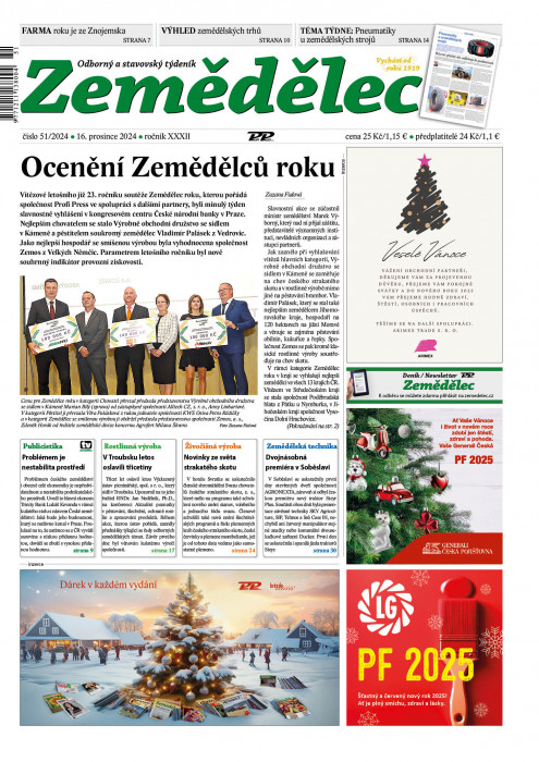 Obálka titulu Zemědělec - vydání č. 51/2024