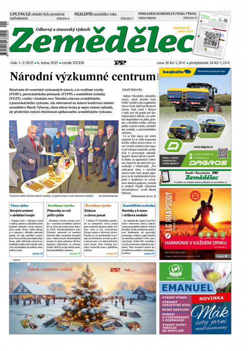Obálka titulu Zemědělec - vydání č. 1/2025