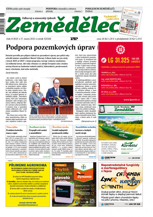 Obálka titulu Zemědělec - vydání č. 8/2025