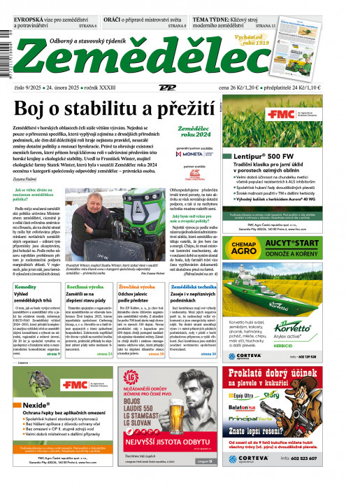 Obálka titulu Zemědělec - vydání č. 9/2025