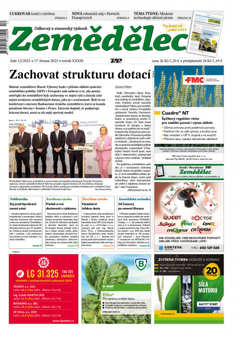 Obálka titulu Zemědělec - vydání č. 12/2025