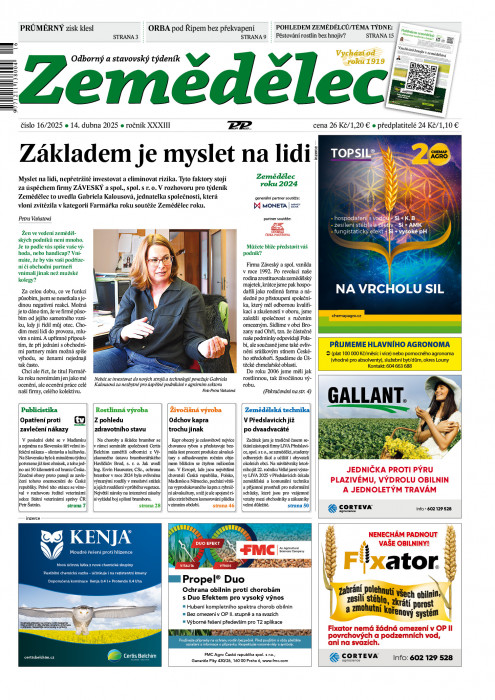Obálka titulu Zemědělec - vydání č. 16/2025