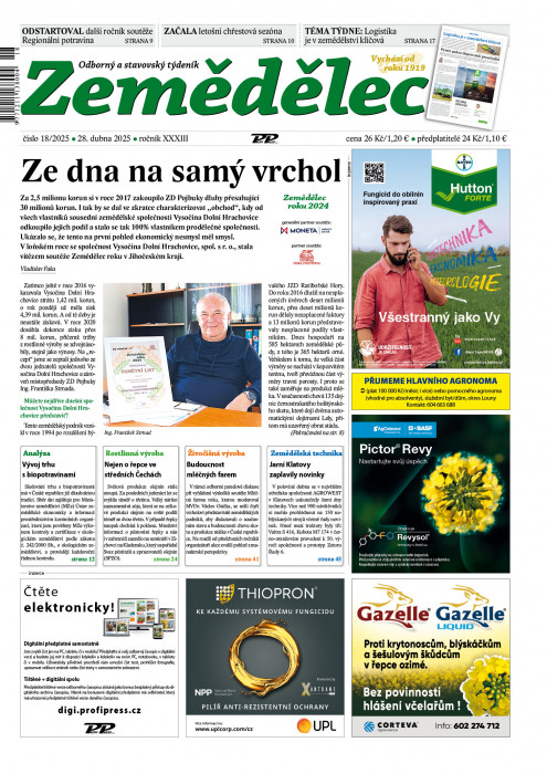 Obálka titulu Zemědělec - vydání č. 18/2025