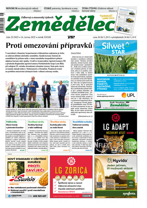 Obálka titulu Zemědělec - vydání č. 25/2025