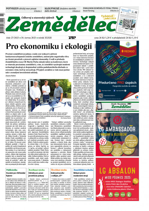 Obálka titulu Zemědělec - vydání č. 27/2025