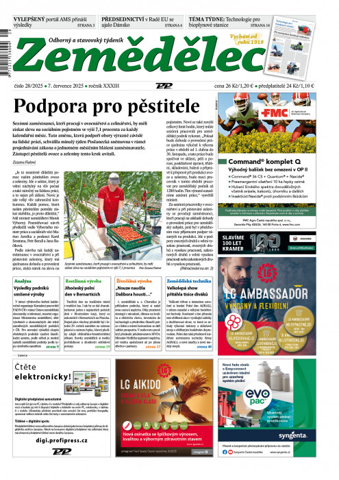 Obálka titulu Zemědělec - vydání č. 28/2025