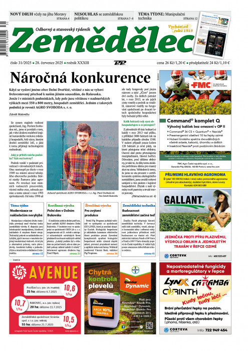 Obálka titulu Zemědělec - vydání č. 31/2025