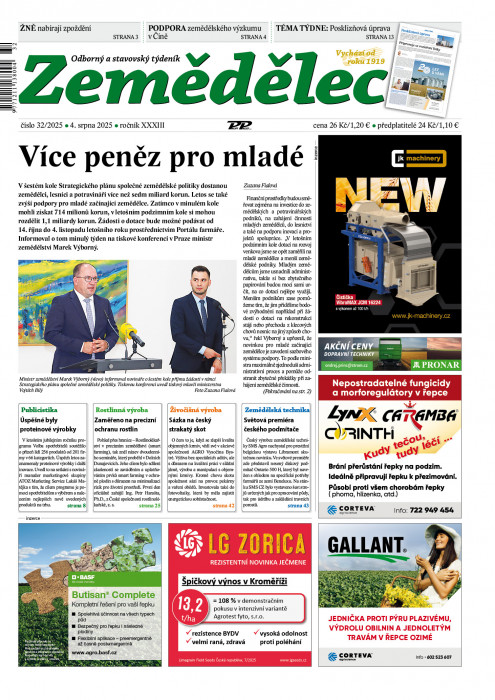 Obálka titulu Zemědělec - vydání č. 32/2025