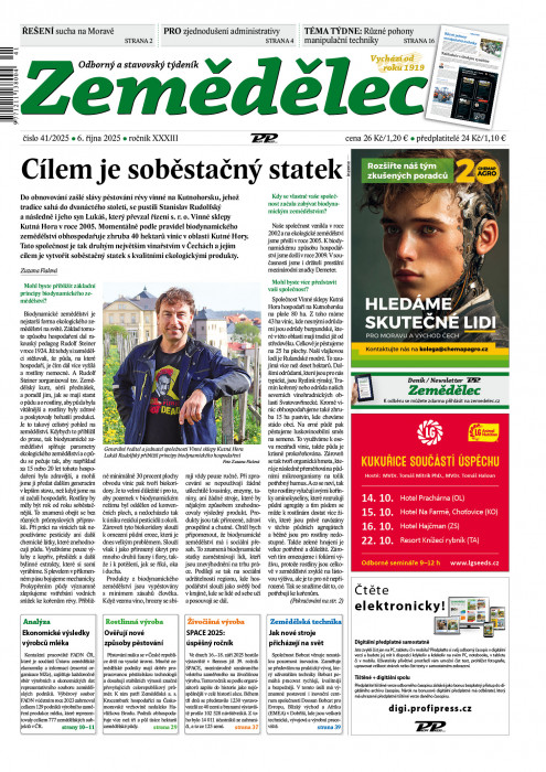 Obálka titulu Zemědělec - vydání č. 41/2025