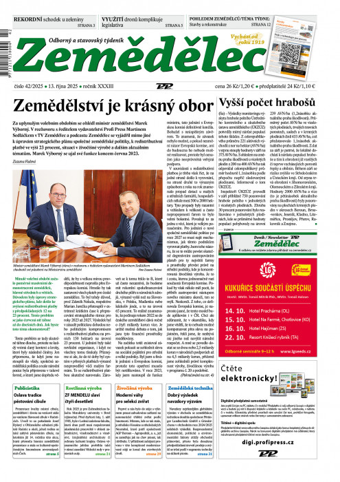 Obálka titulu Zemědělec - vydání č. 42/2025