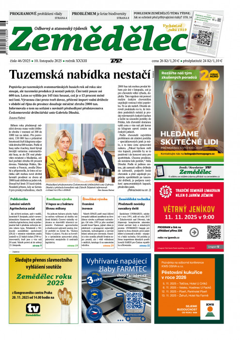 Obálka titulu Zemědělec - vydání č. 46/2025