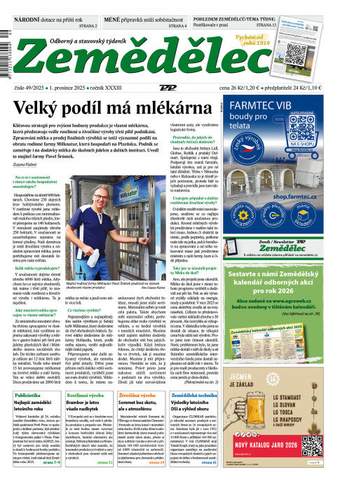 Obálka titulu Zemědělec - vydání č.&nbsp;49/2025