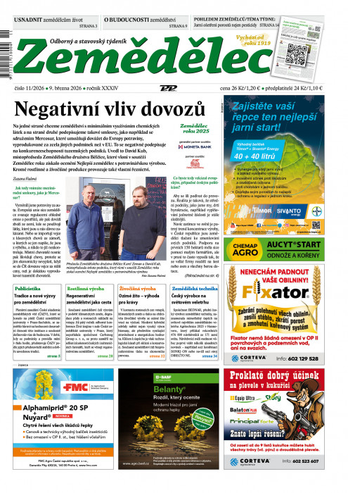 Obálka titulu Zemědělec - vydání č.&nbsp;11/2026