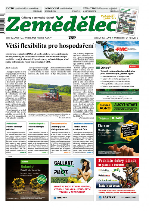 Obálka titulu Zemědělec - vydání č.&nbsp;13/2026