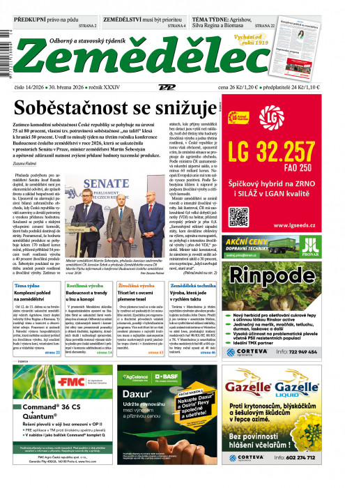 Obálka časopisu Zemědělec