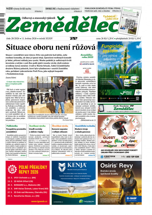 Obálka titulu Zemědělec - vydání č.&nbsp;20/2026