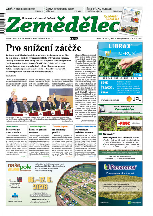 Obálka titulu Zemědělec - vydání č.&nbsp;22/2026