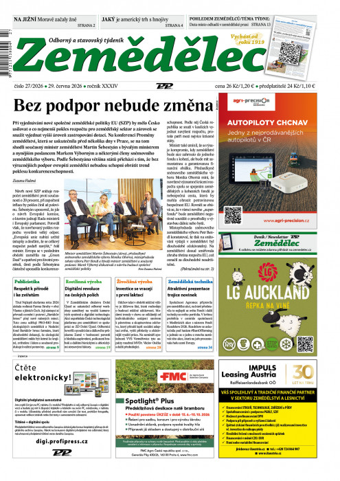 Obálka titulu Zemědělec - vydání č.&nbsp;27/2026