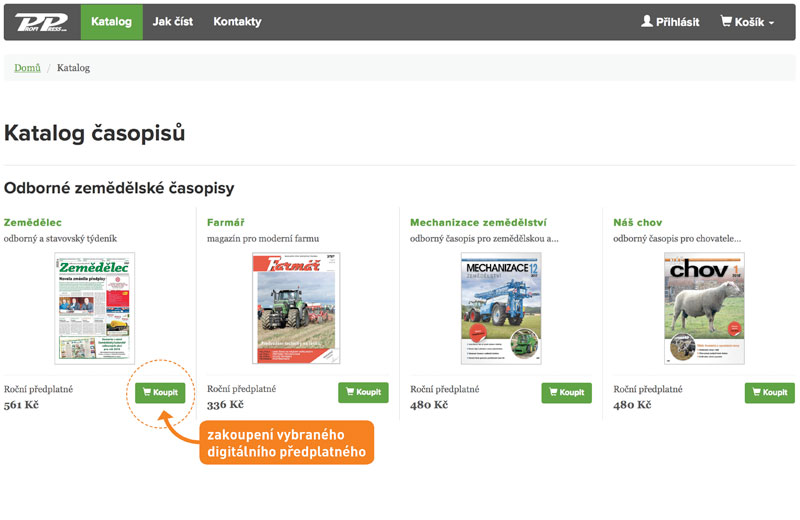 Objednávání časopisů